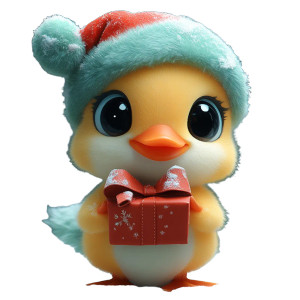 Christmas Baby Duck Vinyl Car Decal Sticker – Waterproof & UV-Resistant 8"