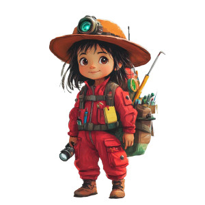 Adventurous Little Girl Vinyl Car Decal Sticker – Waterproof & UV-Resistant 8"