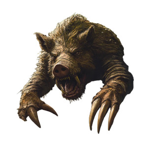 Boar-Headed Monster Vinyl Car Decal Sticker – Waterproof & UV-Resistant 8"