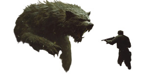 Howling Dogman Confrontation Vinyl Car Decal Sticker – Waterproof & UV-Resistant 8"