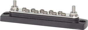 10 Gang Blue Sea Busbar | 10 Stud/2 Screw Terminals | 300V AC/48V DC, 130A AC/150A DC | Reinforced Polycarbonate Base 10 Gang Blue Sea Busbar | 10 Stud/2 Screw Terminals | 300V AC/48V DC, 130A AC/150A DC | Reinforced Polycarbonate Base