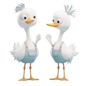 Cute Crane Overalls Vinyl Car Decal Sticker – Waterproof & UV-Resistant 8"