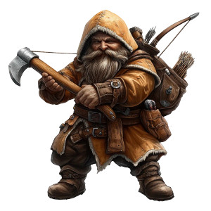 Hooded Dwarf Ranger Vinyl Car Decal Sticker – Waterproof & UV-Resistant 8"