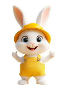 Cute Rabbit Character V3 Vinyl Car Decal Sticker – Waterproof & UV-Resistant 8"