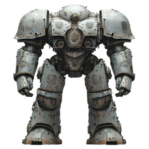 Armored Mecha Design Vinyl Car Decal Sticker – Waterproof & UV-Resistant 8"