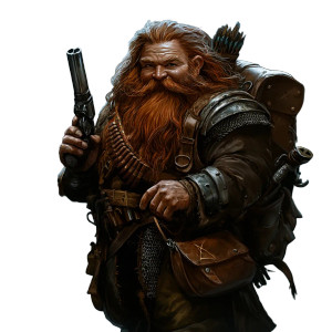 Auburn Haired Dwarf Adventurer Vinyl Car Decal Sticker – Waterproof & UV-Resistant 8"