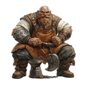 Dwarven Blacksmith Vinyl Car Decal Sticker – Waterproof & UV-Resistant 8"