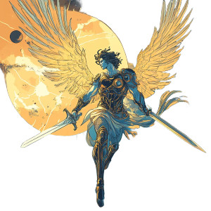 Archangel Warrior Vinyl Car Decal Sticker – Waterproof & UV-Resistant 8"