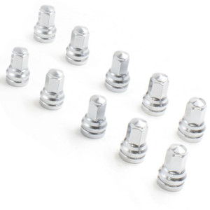 Set Of 10 Chrome Plated Lug Nuts | 14x1.5 Thread | 1.90" Length | Acorn Extra Long