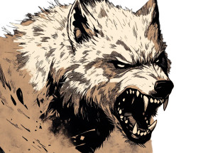 Snarling Comic Wolf Vinyl Car Decal Sticker – Waterproof & UV-Resistant 8"