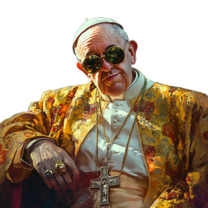 Swaggy Pope Vinyl Car Decal Sticker – Waterproof & UV-Resistant 8" Swaggy Pope Vinyl Car Decal Sticker – Waterproof & UV-Resistant 8"