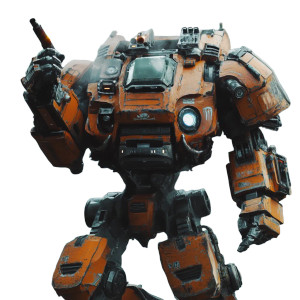 Commander Mech Posing Vinyl Car Decal Sticker – Waterproof & UV-Resistant 8"