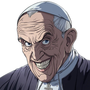 Anime Villain Pope Vinyl Car Decal Sticker – Waterproof & UV-Resistant 8"