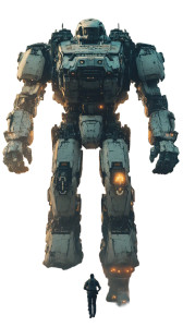 Sci-Fi Mech Showdown Vinyl Car Decal Sticker – Waterproof & UV-Resistant 8"