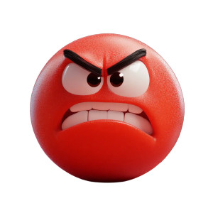 Anger Emoji Blob Vinyl Car Decal Sticker – Waterproof & UV-Resistant 8"