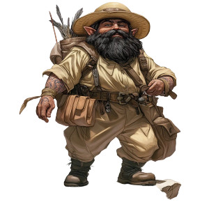 Safari Dwarf Adventurer Vinyl Car Decal Sticker – Waterproof & UV-Resistant 8"