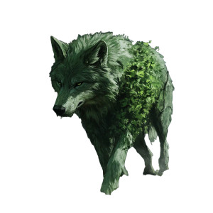 Green Forest Wolf Vinyl Car Decal Sticker – Waterproof & UV-Resistant 8"