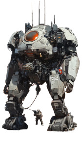 Armored Soldier Mech Vinyl Car Decal Sticker – Waterproof & UV-Resistant 8"