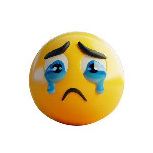 Crying Emoji Render Vinyl Car Decal Sticker – Waterproof & UV-Resistant 8"