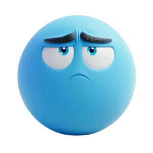 Sad Sphere Character Vinyl Car Decal Sticker – Waterproof & UV-Resistant 8"