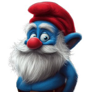 Papa Smurf Vinyl Car Decal Sticker – Waterproof & UV-Resistant 8"