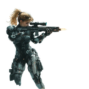 Sci-Fi Warrior Vinyl Car Decal Sticker – Waterproof & UV-Resistant 8"