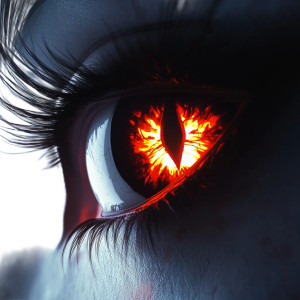 Demon Eye Glare Vinyl Car Decal Sticker – Waterproof & UV-Resistant 8"