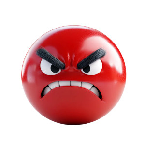 Angry Red Smiley Vinyl Car Decal Sticker – Waterproof & UV-Resistant 8"