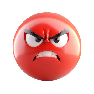 Red Angry Emoji V2 Vinyl Car Decal Sticker – Waterproof & UV-Resistant 8"