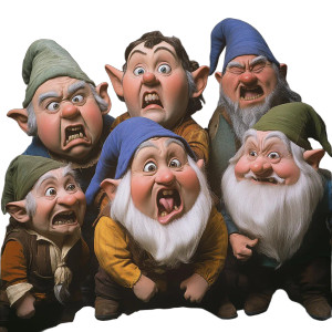 Angry Seven Dwarfs Vinyl Car Decal Sticker – Waterproof & UV-Resistant 8"