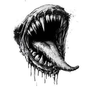 Sharp Teeth Mouth Vinyl Car Decal Sticker – Waterproof & UV-Resistant 8"