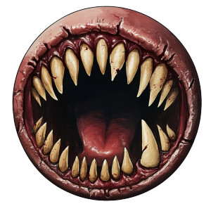 Toothy Token Monster Vinyl Car Decal Sticker – Waterproof & UV-Resistant 8"