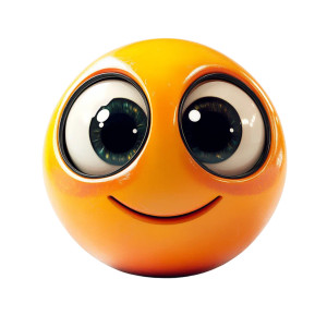 Smiley Big Eyes Vinyl Car Decal Sticker – Waterproof & UV-Resistant 8"