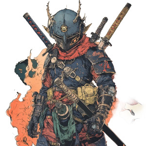 Demon Swordsman Portrait Vinyl Car Decal Sticker – Waterproof & UV-Resistant 8" Demon Swordsman Portrait Vinyl Car Decal Sticker – Waterproof & UV-Resistant 8"