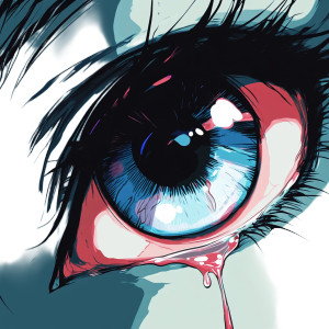 Anime Crying Eyes Vinyl Car Decal Sticker – Waterproof & UV-Resistant 8"