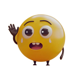 Waving Crying Emoji Vinyl Car Decal Sticker – Waterproof & UV-Resistant 8"