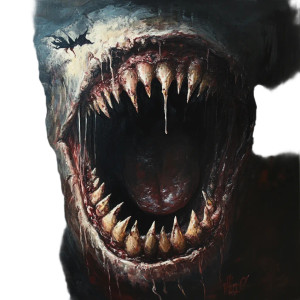 Horror Mouth Vinyl Car Decal Sticker – Waterproof & UV-Resistant 8"