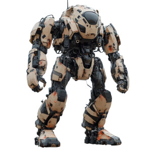 Desert Combat Mech Vinyl Car Decal Sticker – Waterproof & UV-Resistant 8"