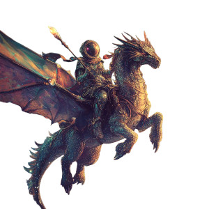 Celestial Dragon Rider Vinyl Car Decal Sticker – Waterproof & UV-Resistant 8"