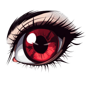 Anime Red Eye Vinyl Car Decal Sticker – Waterproof & UV-Resistant 8"