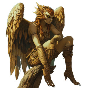 Harpy Woman Perched Vinyl Car Decal Sticker – Waterproof & UV-Resistant 8"