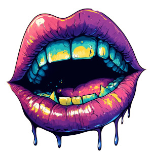 Goofy Monster Lips Vinyl Car Decal Sticker – Waterproof & UV-Resistant 8"