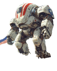 Giant White Mech Vinyl Car Decal Sticker – Waterproof & UV-Resistant 8"