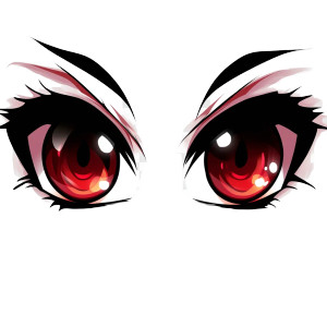 Anime Red Eyes Vinyl Car Decal Sticker – Waterproof & UV-Resistant 8"