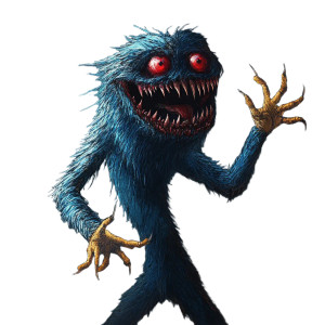 Blue Horror Monster Vinyl Car Decal Sticker – Waterproof & UV-Resistant 8"