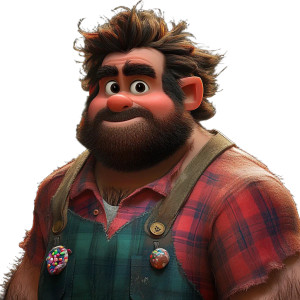 Candy-Bearded Ralph Vinyl Car Decal Sticker – Waterproof & UV-Resistant 8"