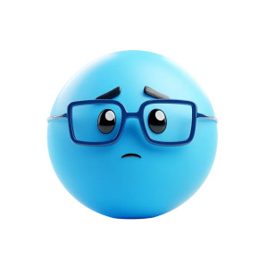 Thinking Blue Emoji Vinyl Car Decal Sticker – Waterproof & UV-Resistant 8"