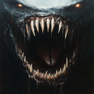 Monstrous Maw Vinyl Car Decal Sticker – Waterproof & UV-Resistant 8"