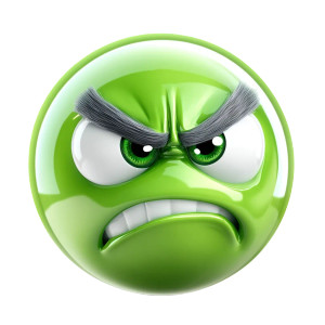 Green Disgusted Emoticon Vinyl Car Decal Sticker – Waterproof & UV-Resistant 8"