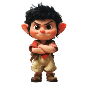 Small Black-Haired Guy Vinyl Car Decal Sticker – Waterproof & UV-Resistant 8"